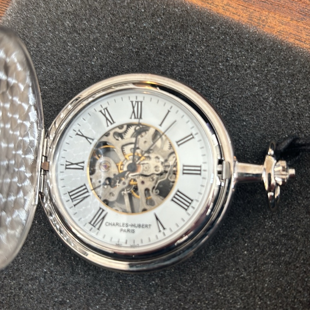 Charles-Hubert Pocket Watch. Brand new, with tags.  Made in Paris